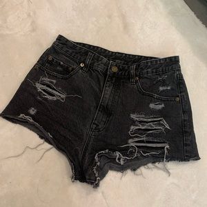 Brandy Melville high rise stress short jeans